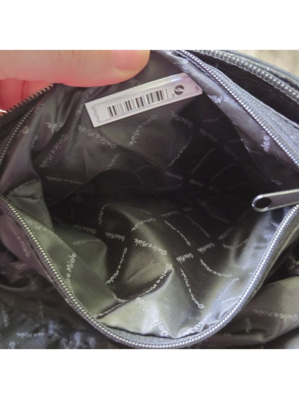 Dolce Miele Black Leather Crossbody Bag Organizer Multi Pocket Shoulder Purse - Picture 10 of 16